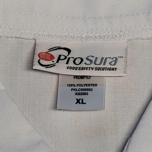 G&K ProSura Culinary Chef Coat Jacket White Men’s XL Snap Front NWOT - Picture 6 of 8